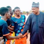 Aliyu Lawal Shargalle, Katsina State Sports Commissioner exchanged pleasantries with the players