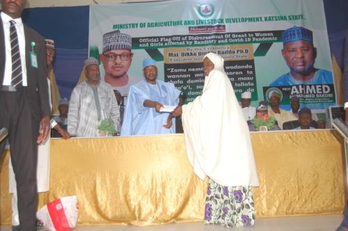 One of the beneficiaries receiving her gift
